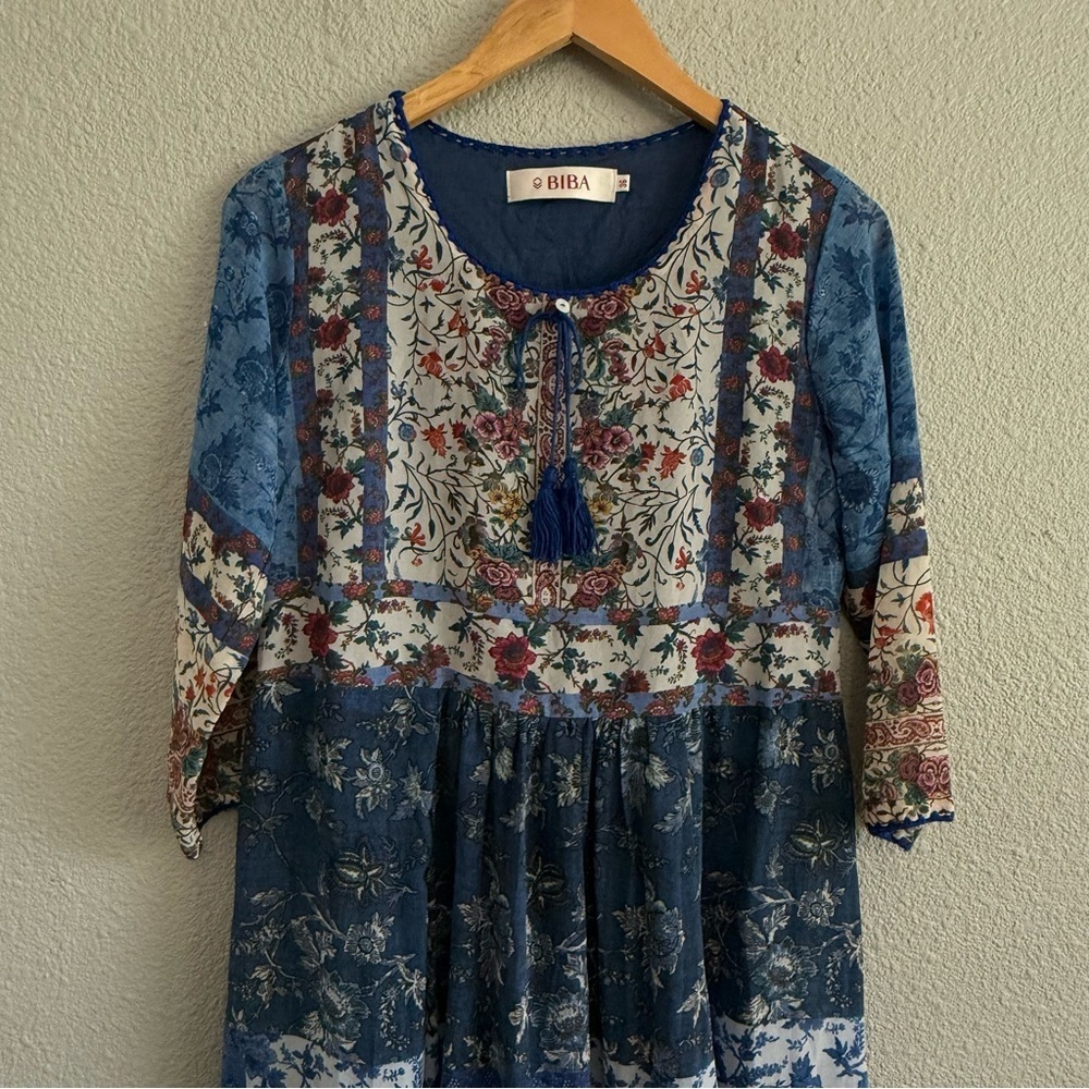 BIBA Floral Print Shift Dress Size 36 Kurta - Picture 4 of 12